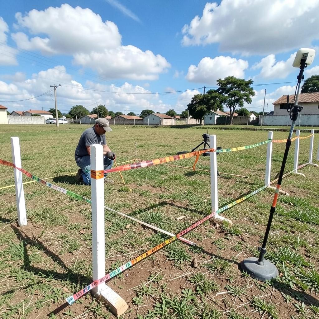 Marcação de lotes em desmembramento de área